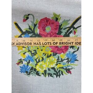Vintage Scovill Floral Needlepoint Canvas 26x26 Design 5450/4 Poppies Daisies
